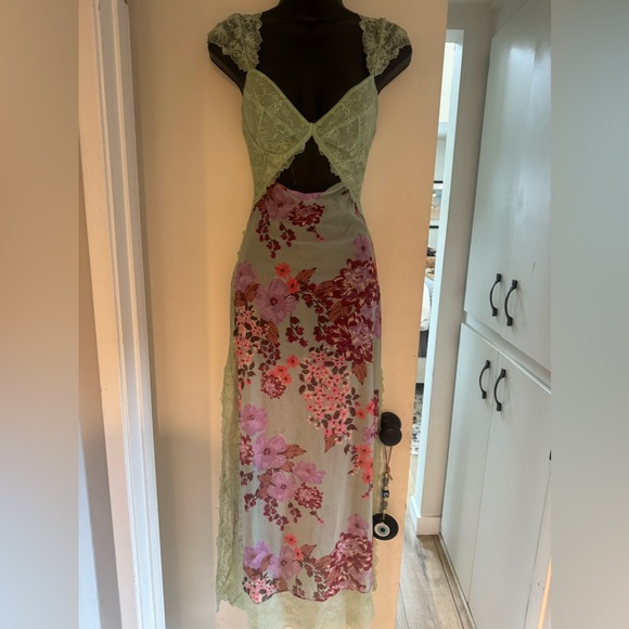 Free people long dress w slit - Picture 2 of 7